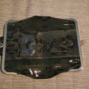 Faux snake skin clutch